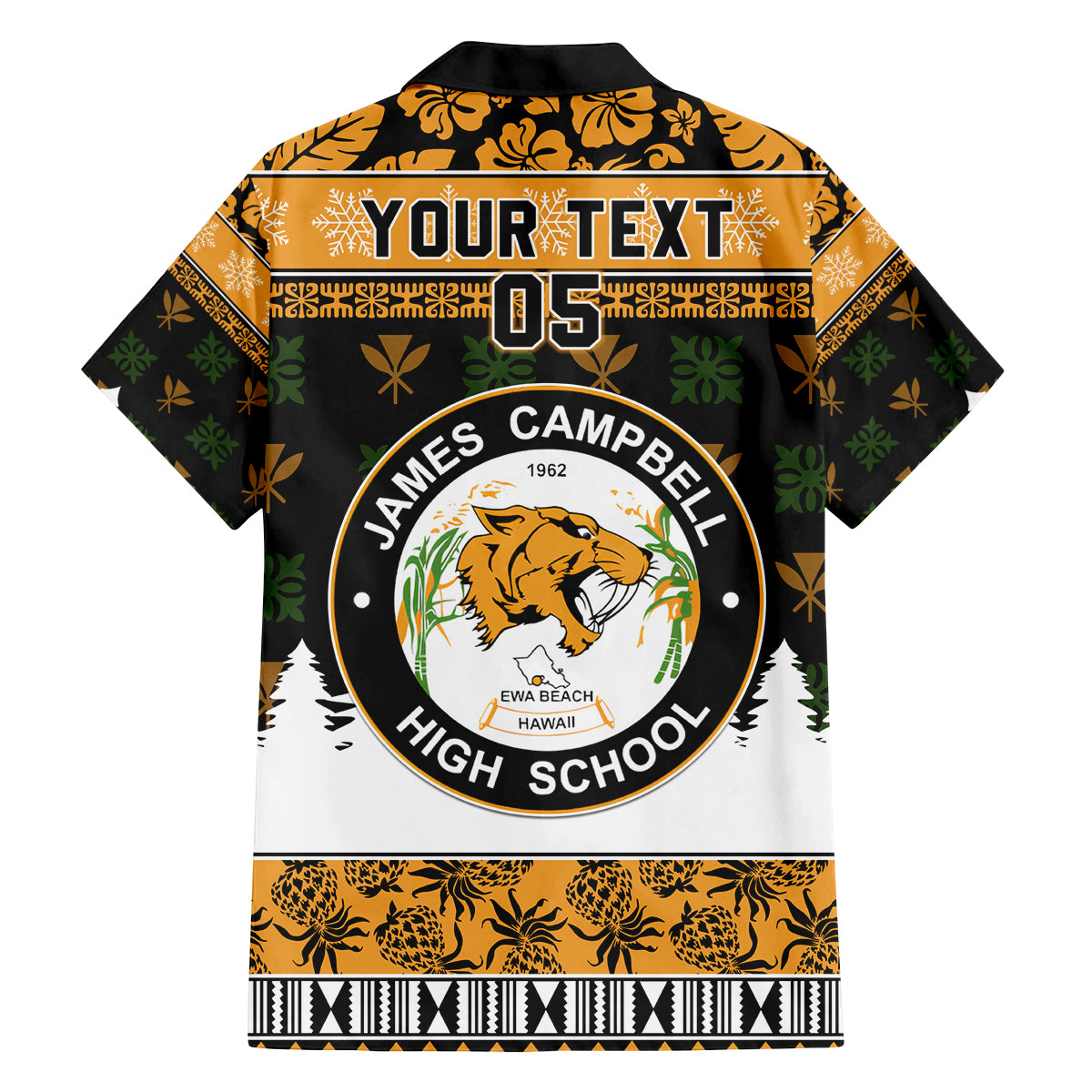 Custom Hawaii James Campbell High School Christmas Family Matching Puletasi Dress and Hawaiian Shirt Tropical Santa Claus LT05 - Polynesian Pride