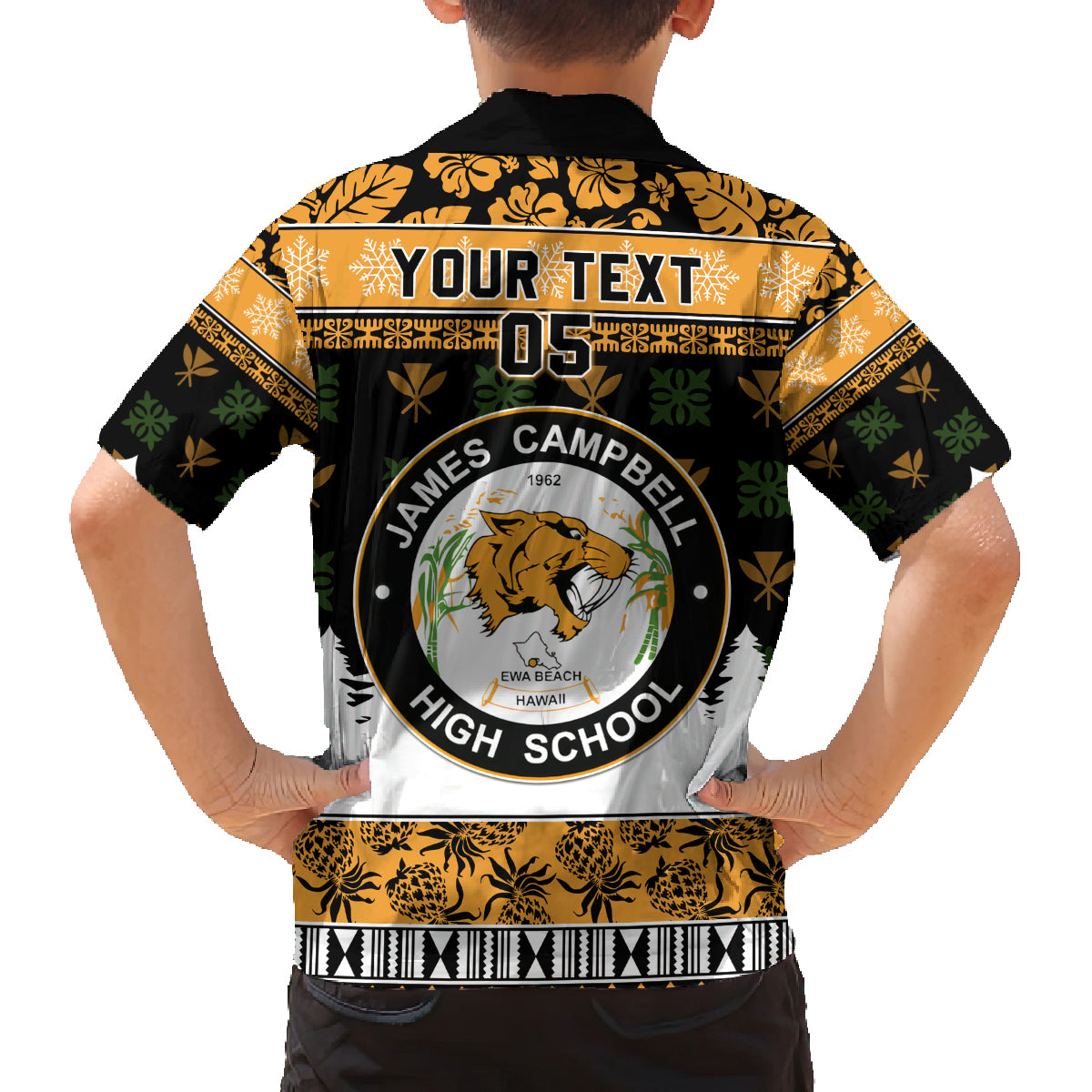 Custom Hawaii James Campbell High School Christmas Family Matching Tank Maxi Dress and Hawaiian Shirt Tropical Santa Claus LT05 - Polynesian Pride