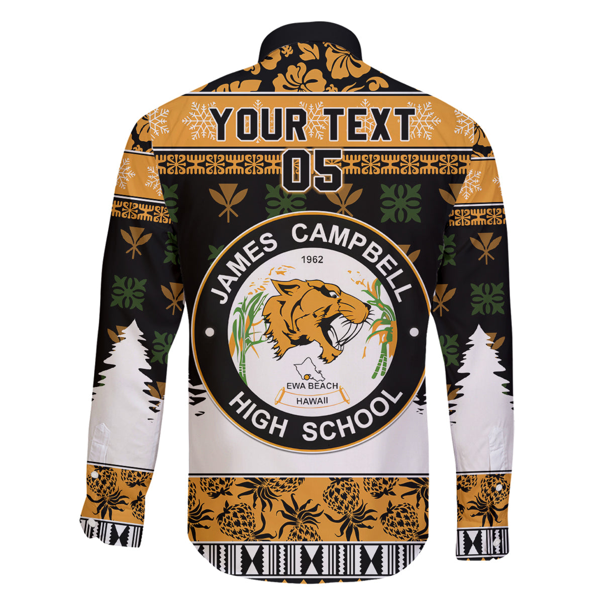 Custom Hawaii James Campbell High School Christmas Family Matching Tank Maxi Dress and Hawaiian Shirt Tropical Santa Claus LT05 - Polynesian Pride