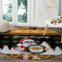 Custom Hawaii James Campbell High School Christmas Round Carpet Tropical Santa Claus LT05 - Polynesian Pride