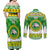 Custom Hawaii Kaimuki High School Christmas Couples Matching Off Shoulder Maxi Dress and Long Sleeve Button Shirt Tropical Santa Claus LT05 - Polynesian Pride