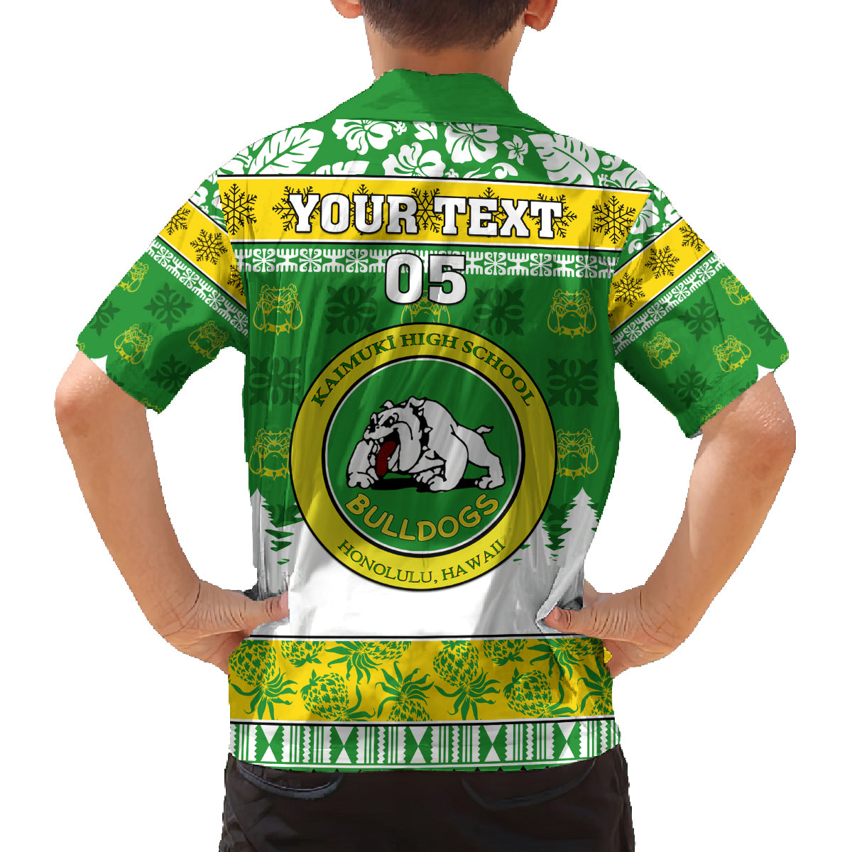 Custom Hawaii Kaimuki High School Christmas Family Matching Tank Maxi Dress and Hawaiian Shirt Tropical Santa Claus LT05 - Polynesian Pride