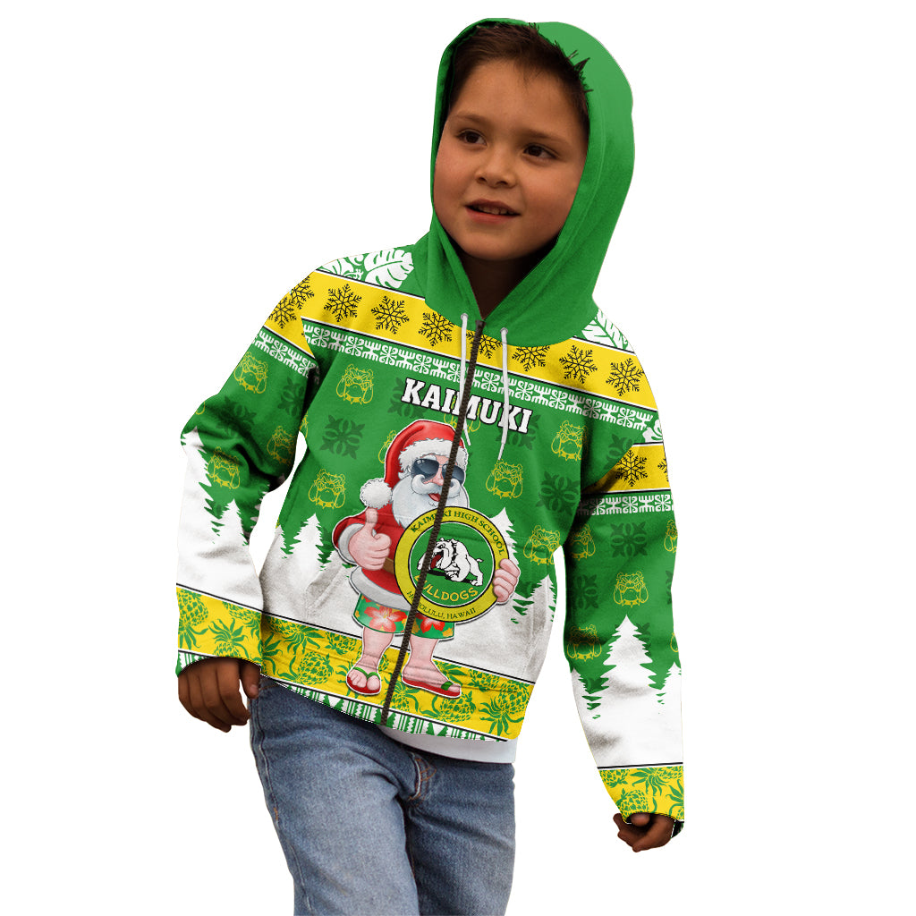 Custom Hawaii Kaimuki High School Christmas Kid Hoodie Tropical Santa Claus LT05 - Polynesian Pride