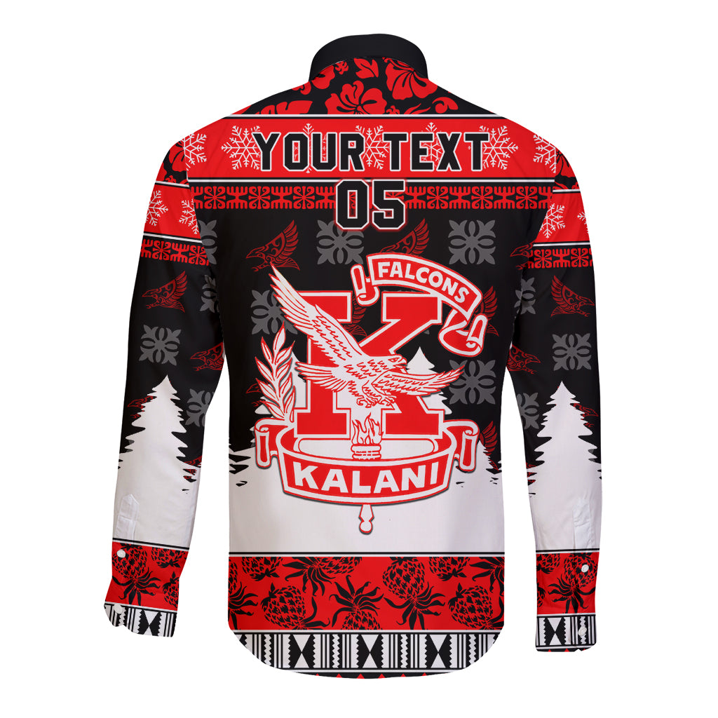 Custom Hawaii Kalani High School Christmas Long Sleeve Button Shirt Tropical Santa Claus LT05 - Polynesian Pride