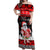 Custom Hawaii Kalani High School Christmas Off Shoulder Maxi Dress Tropical Santa Claus LT05 Women Red - Polynesian Pride