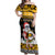 Custom Hawaii Nanakuli High and Intermediate School Christmas Off Shoulder Maxi Dress Tropical Santa Claus LT05 Women Yellow - Polynesian Pride