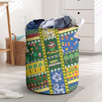 Solomon Islands Christmas Laundry Basket Festive Beach Vibes LT05 Green - Polynesian Pride