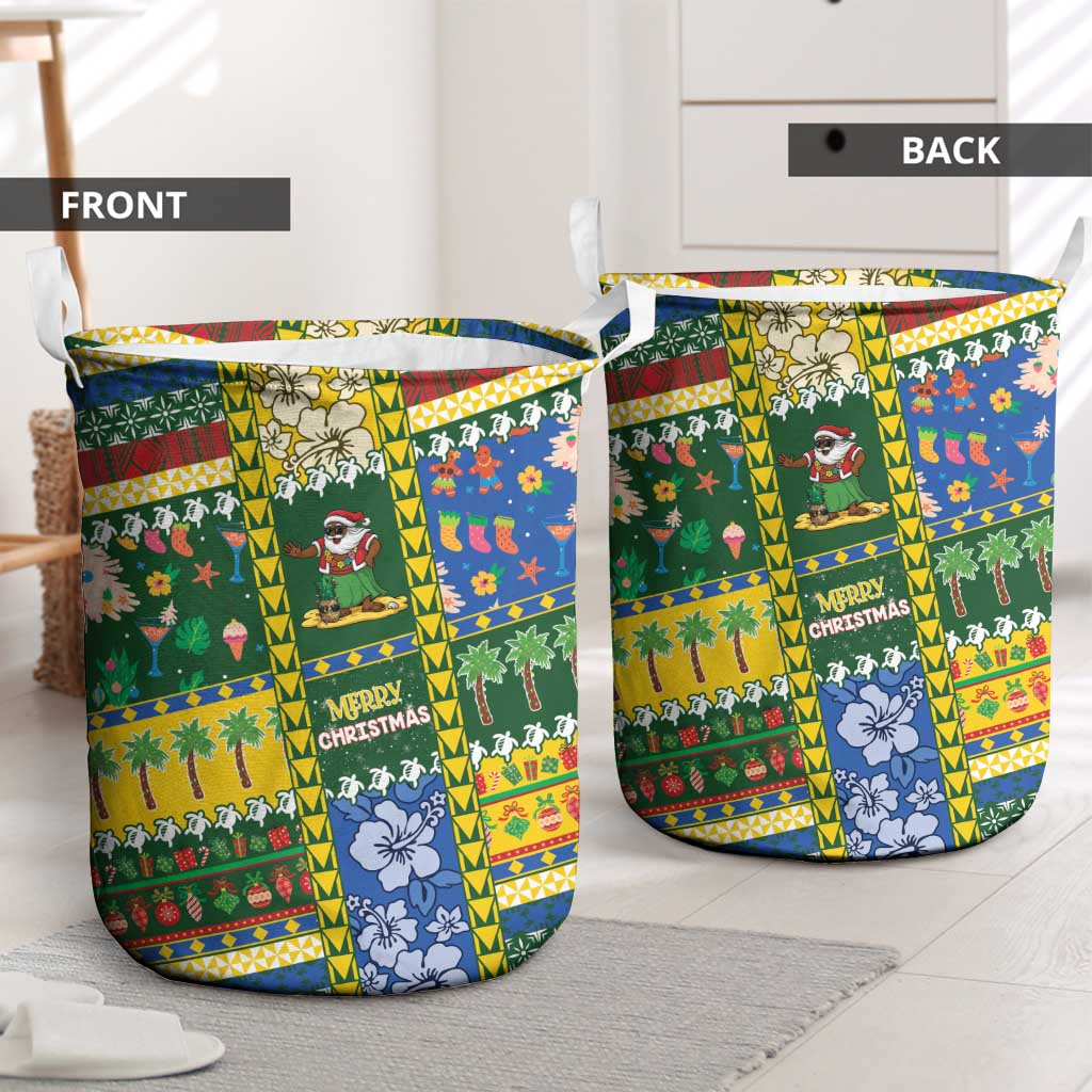 Solomon Islands Christmas Laundry Basket Festive Beach Vibes LT05 - Polynesian Pride