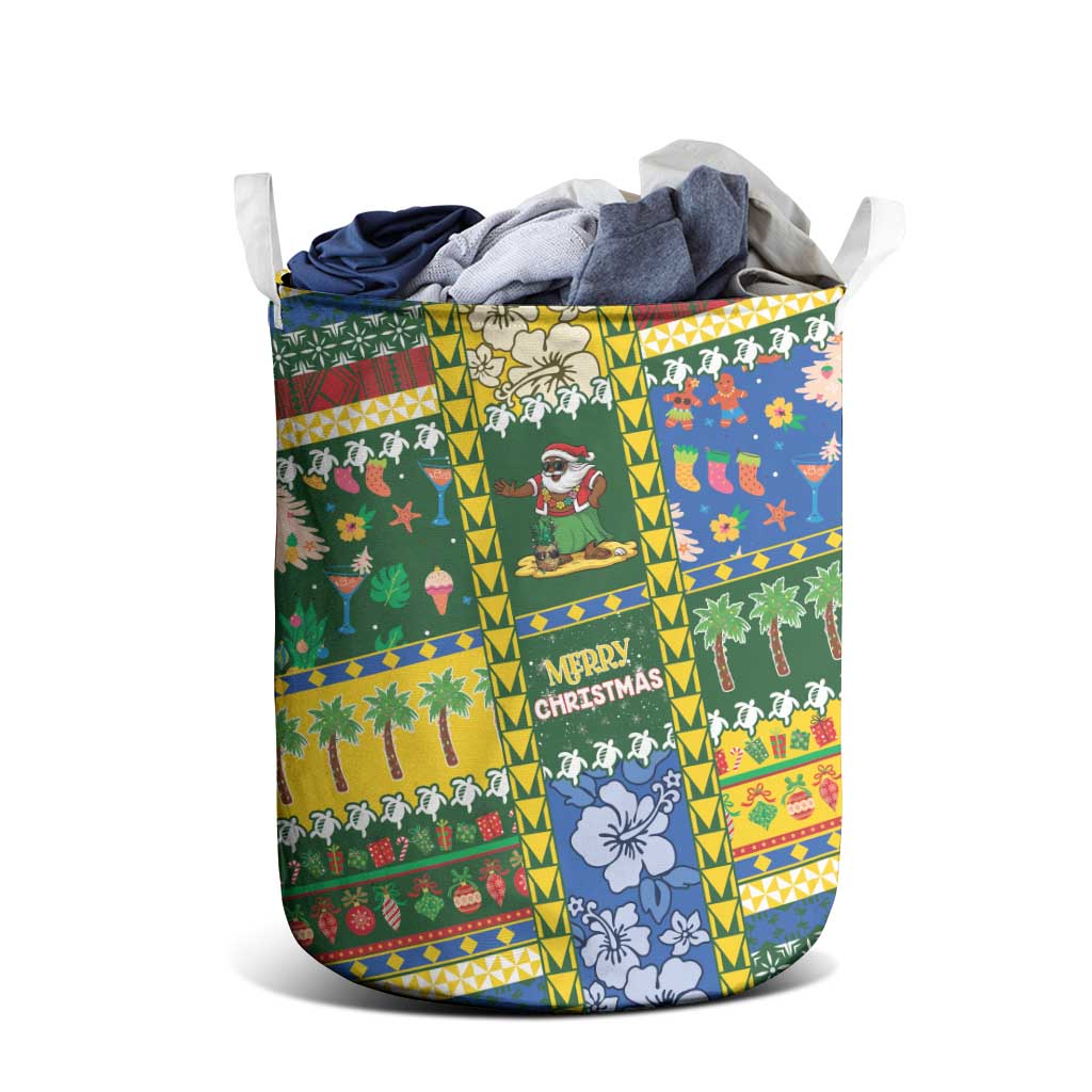 Solomon Islands Christmas Laundry Basket Festive Beach Vibes LT05 - Polynesian Pride