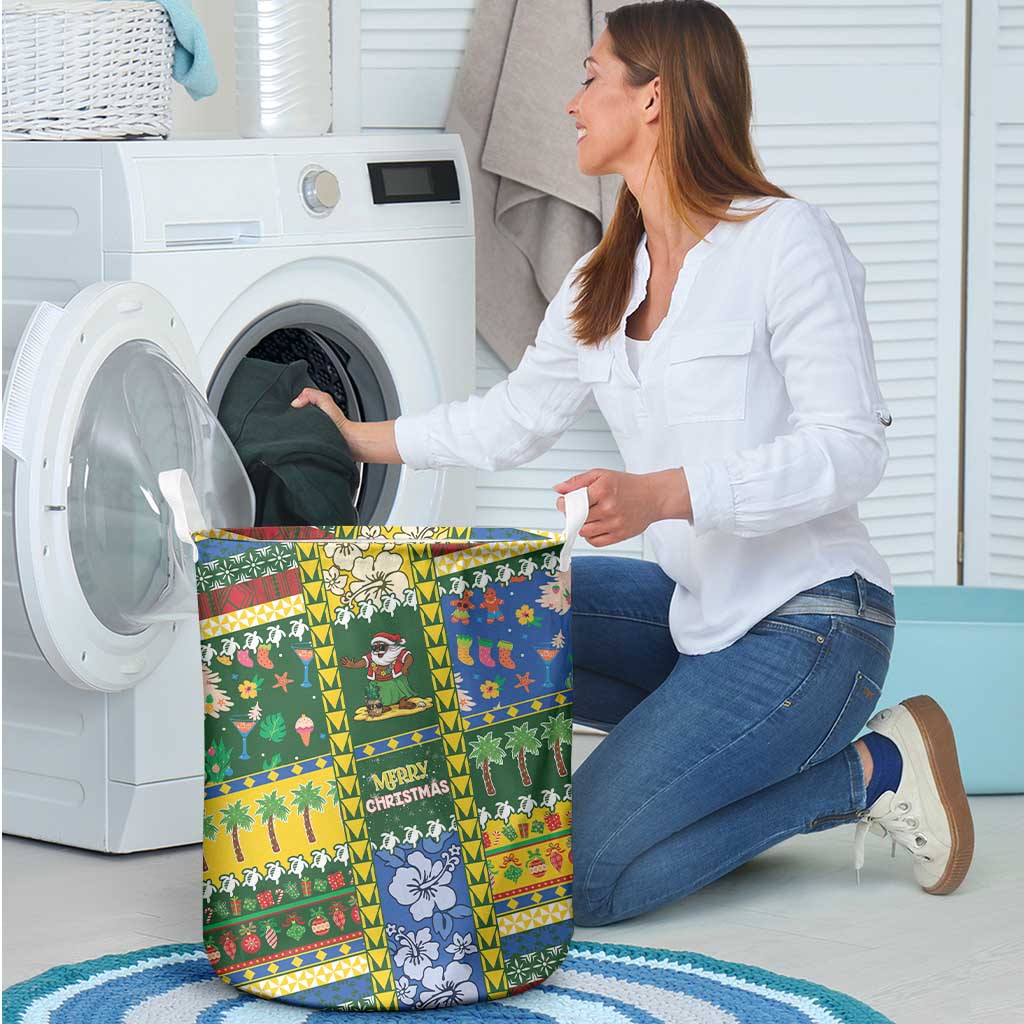Solomon Islands Christmas Laundry Basket Festive Beach Vibes LT05 - Polynesian Pride