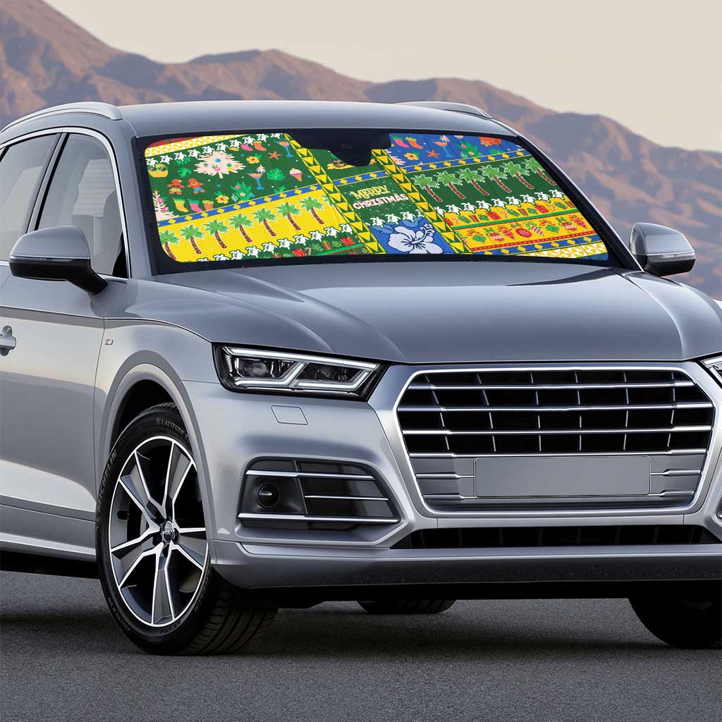 Solomon Islands Christmas Auto Sun Shade Festive Beach Vibes - Polynesian Pride