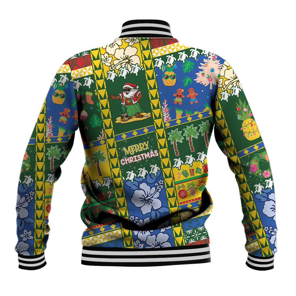 Solomon Islands Christmas Baseball Jacket Festive Beach Vibes LT05 - Polynesian Pride
