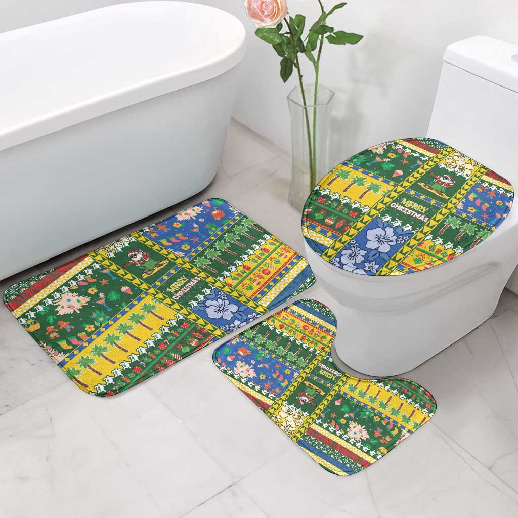 Solomon Islands Christmas Bathroom Set Festive Beach Vibes - Polynesian Pride
