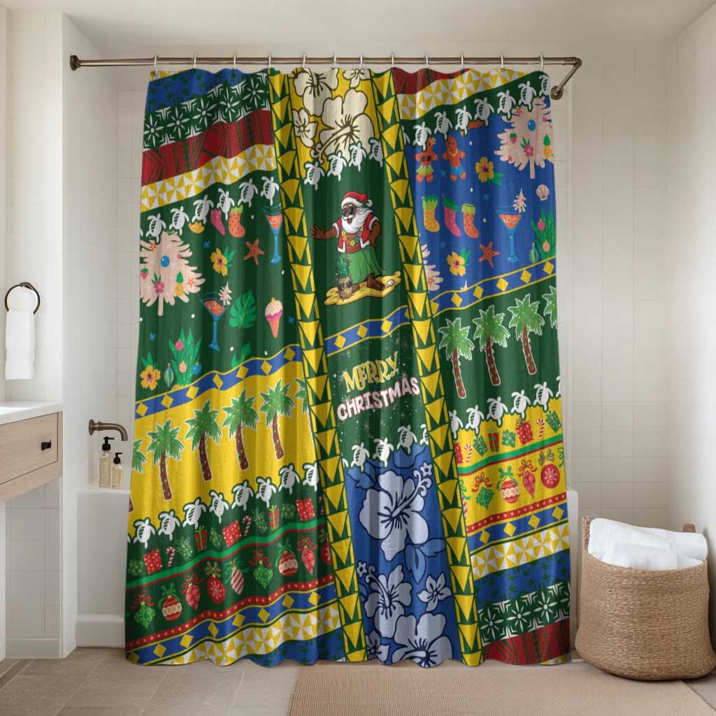 Solomon Islands Christmas Bathroom Set Festive Beach Vibes - Polynesian Pride