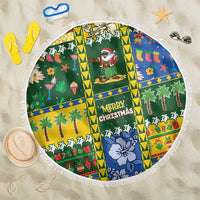 Solomon Islands Christmas Beach Blanket Festive Beach Vibes LT05 One Size 150cm Green - Polynesian Pride