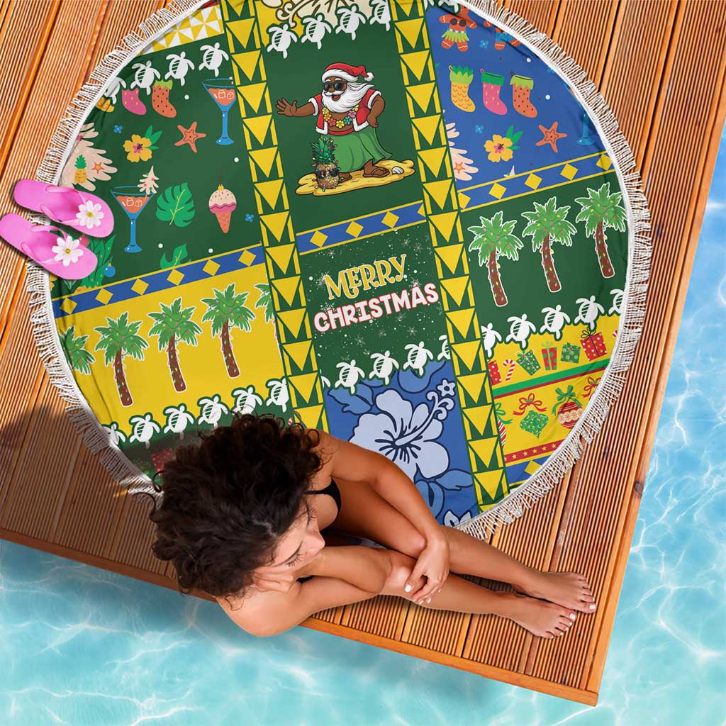 Solomon Islands Christmas Beach Blanket Festive Beach Vibes LT05 - Polynesian Pride