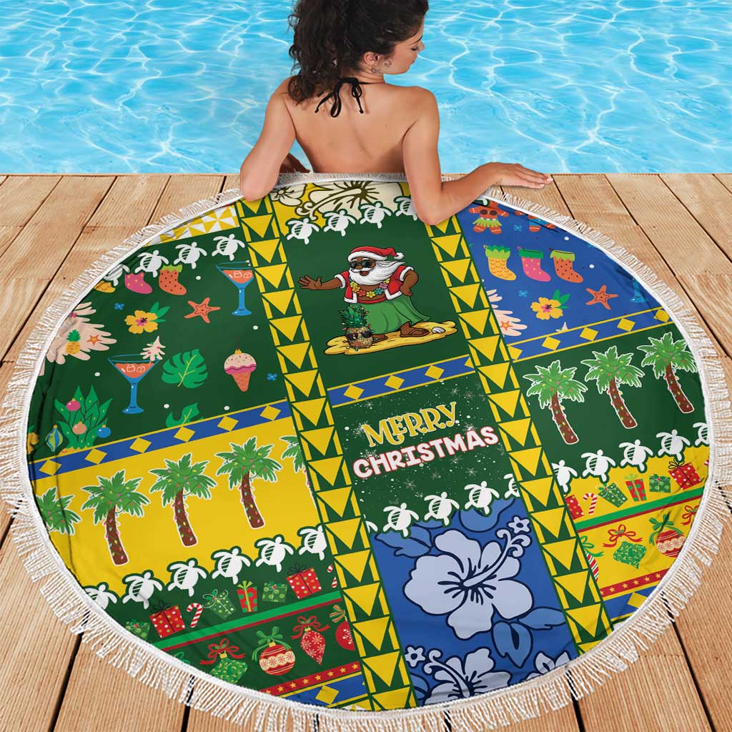 Solomon Islands Christmas Beach Blanket Festive Beach Vibes LT05 - Polynesian Pride