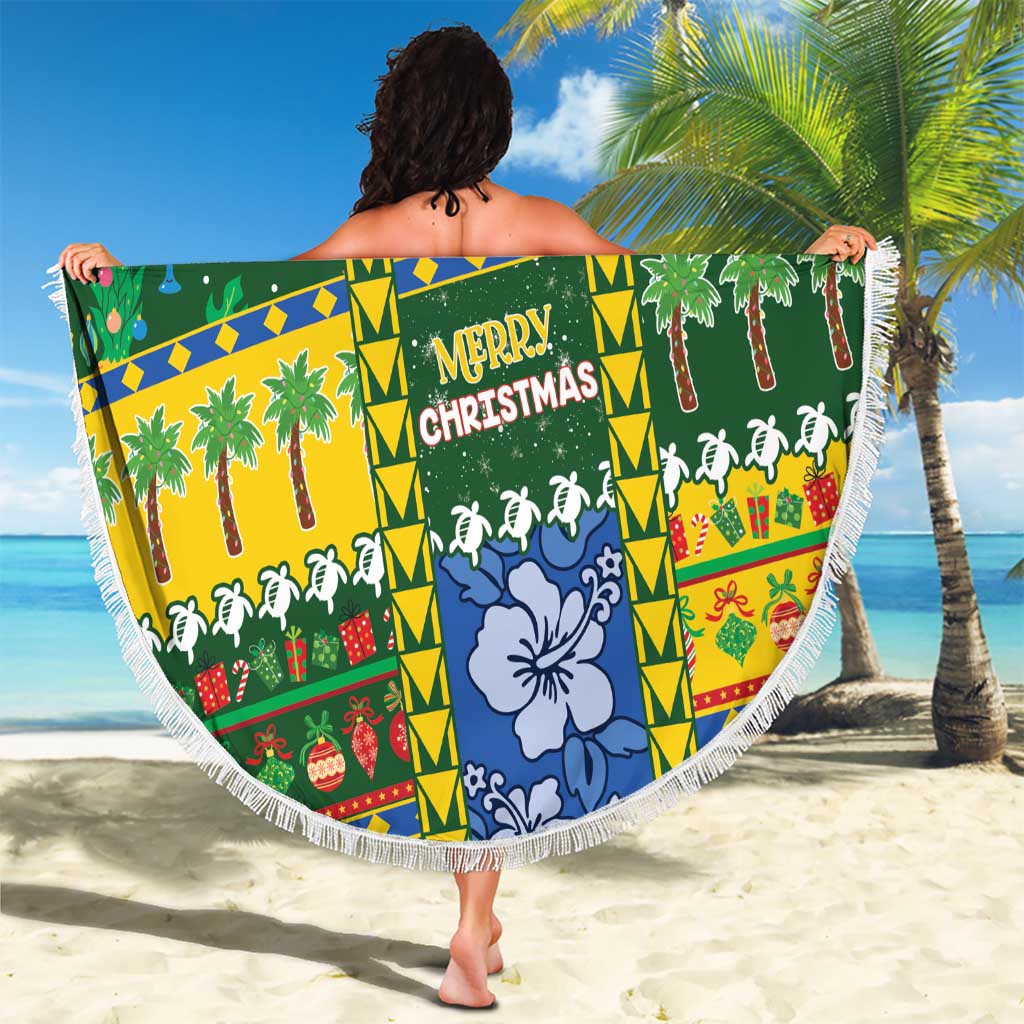 Solomon Islands Christmas Beach Blanket Festive Beach Vibes LT05 - Polynesian Pride