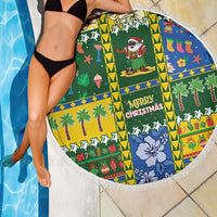 Solomon Islands Christmas Beach Blanket Festive Beach Vibes LT05 - Polynesian Pride