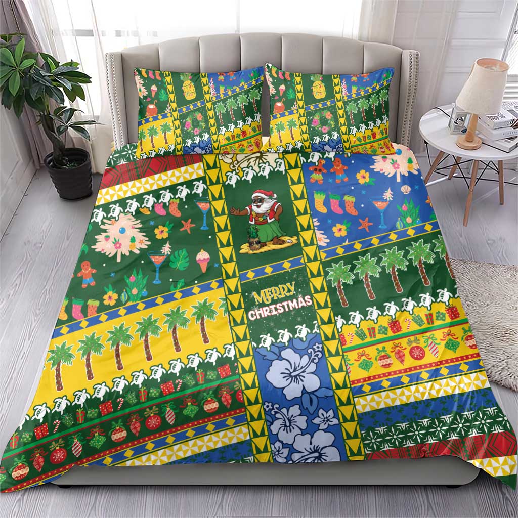 Solomon Islands Christmas Bedding Set Festive Beach Vibes LT05 - Polynesian Pride