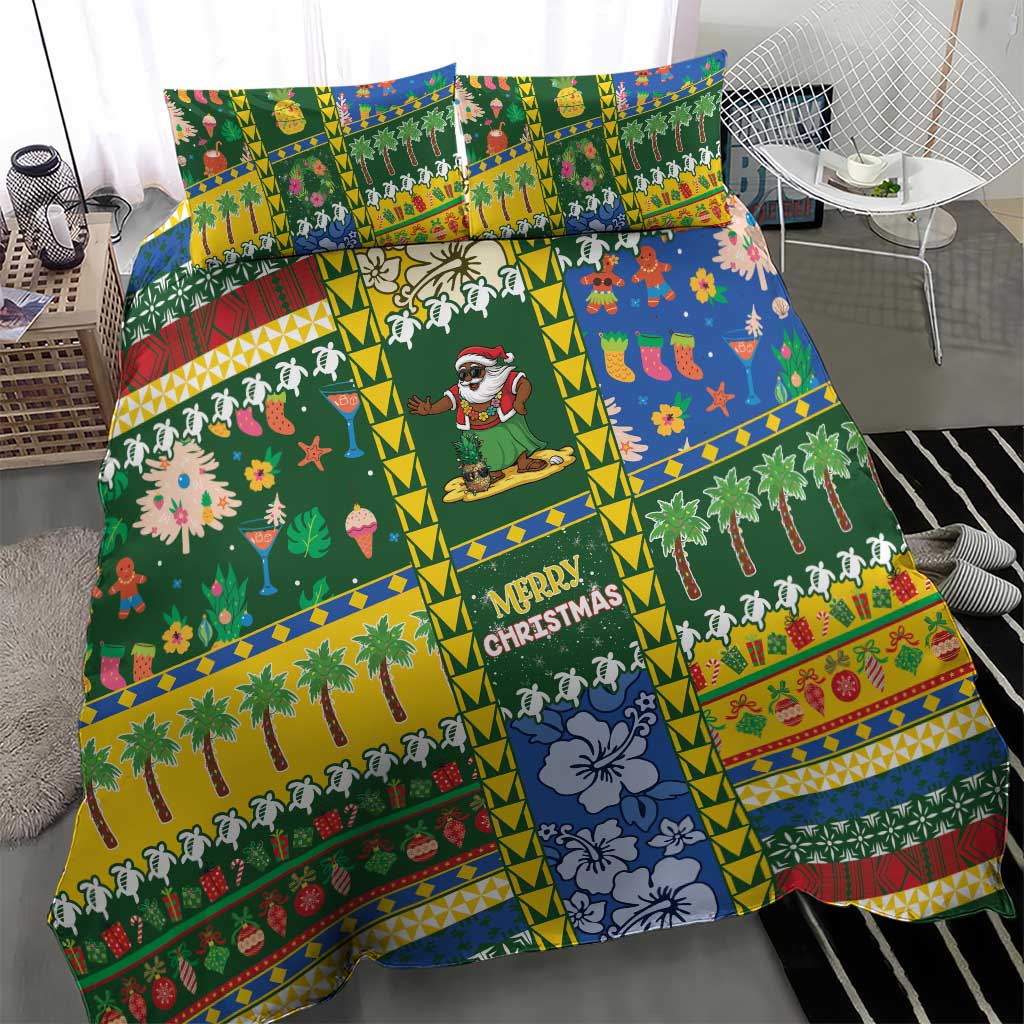 Solomon Islands Christmas Bedding Set Festive Beach Vibes LT05 - Polynesian Pride