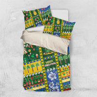 Solomon Islands Christmas Bedding Set Festive Beach Vibes LT05 US Twin 172cm x 218cm Green - Polynesian Pride