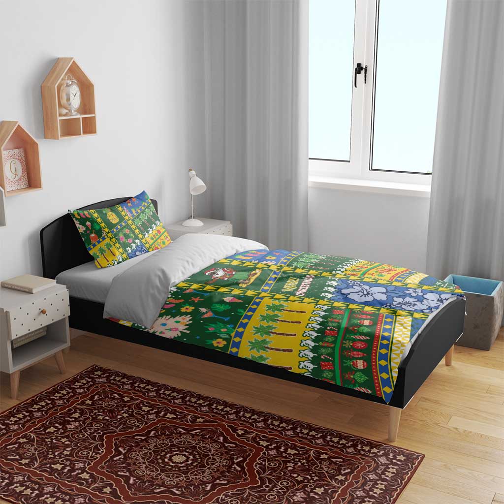 Solomon Islands Christmas Bedding Set Festive Beach Vibes LT05 - Polynesian Pride