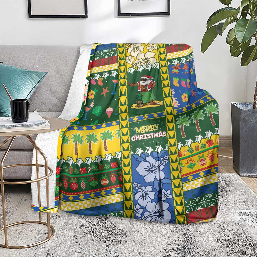 Solomon Islands Christmas Blanket Festive Beach Vibes - Polynesian Pride