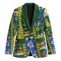 Solomon Islands Christmas Blazer Festive Beach Vibes LT05 Unisex Green - Polynesian Pride