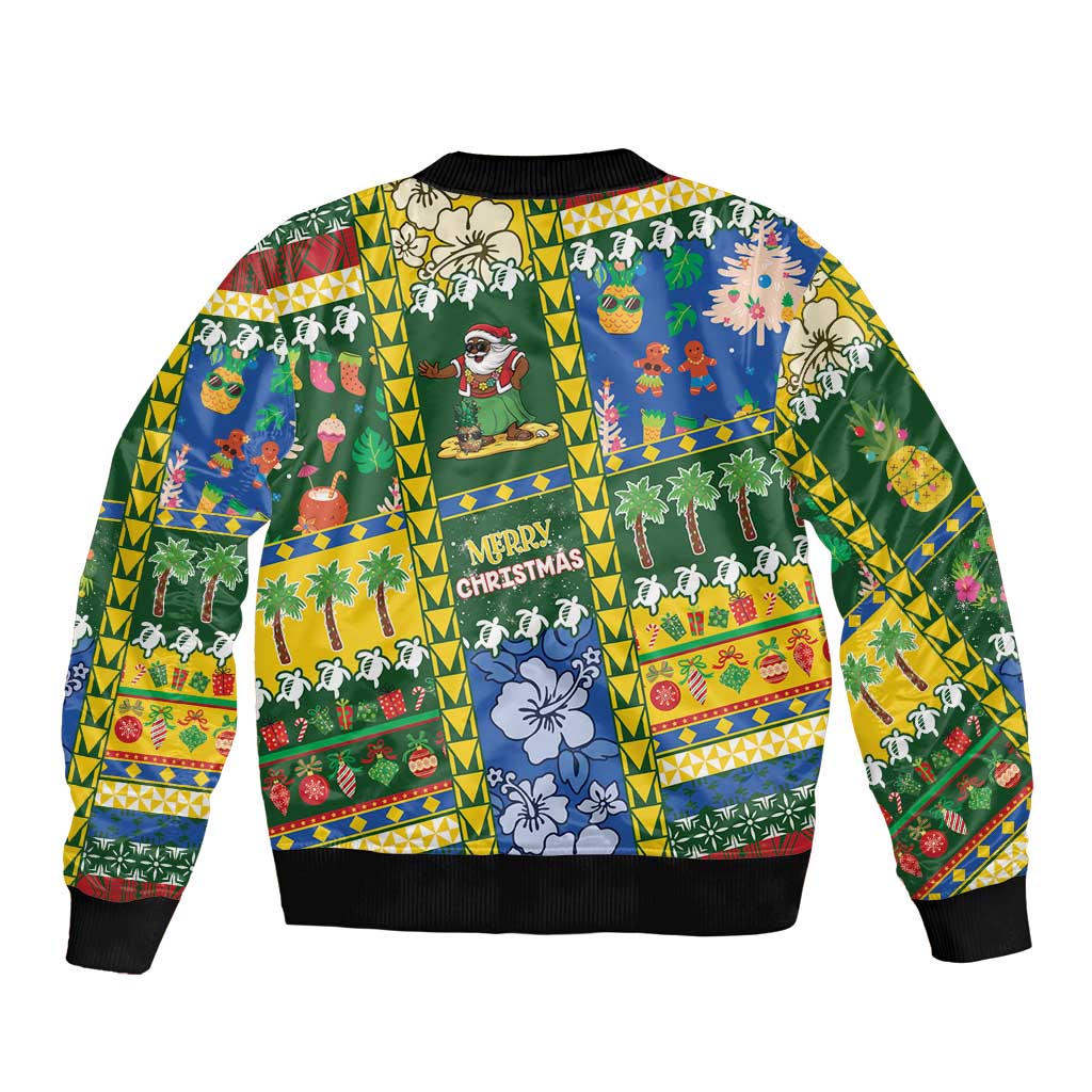 Solomon Islands Christmas Bomber Jacket Festive Beach Vibes LT05 - Polynesian Pride