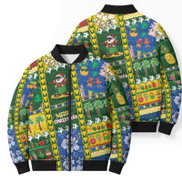 Solomon Islands Christmas Bomber Puffer Jacket Festive Beach Vibes LT05 - Polynesian Pride