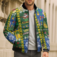 Solomon Islands Christmas Bomber Puffer Jacket Festive Beach Vibes LT05 - Polynesian Pride