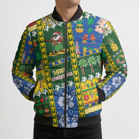 Solomon Islands Christmas Bomber Puffer Jacket Festive Beach Vibes LT05 - Polynesian Pride