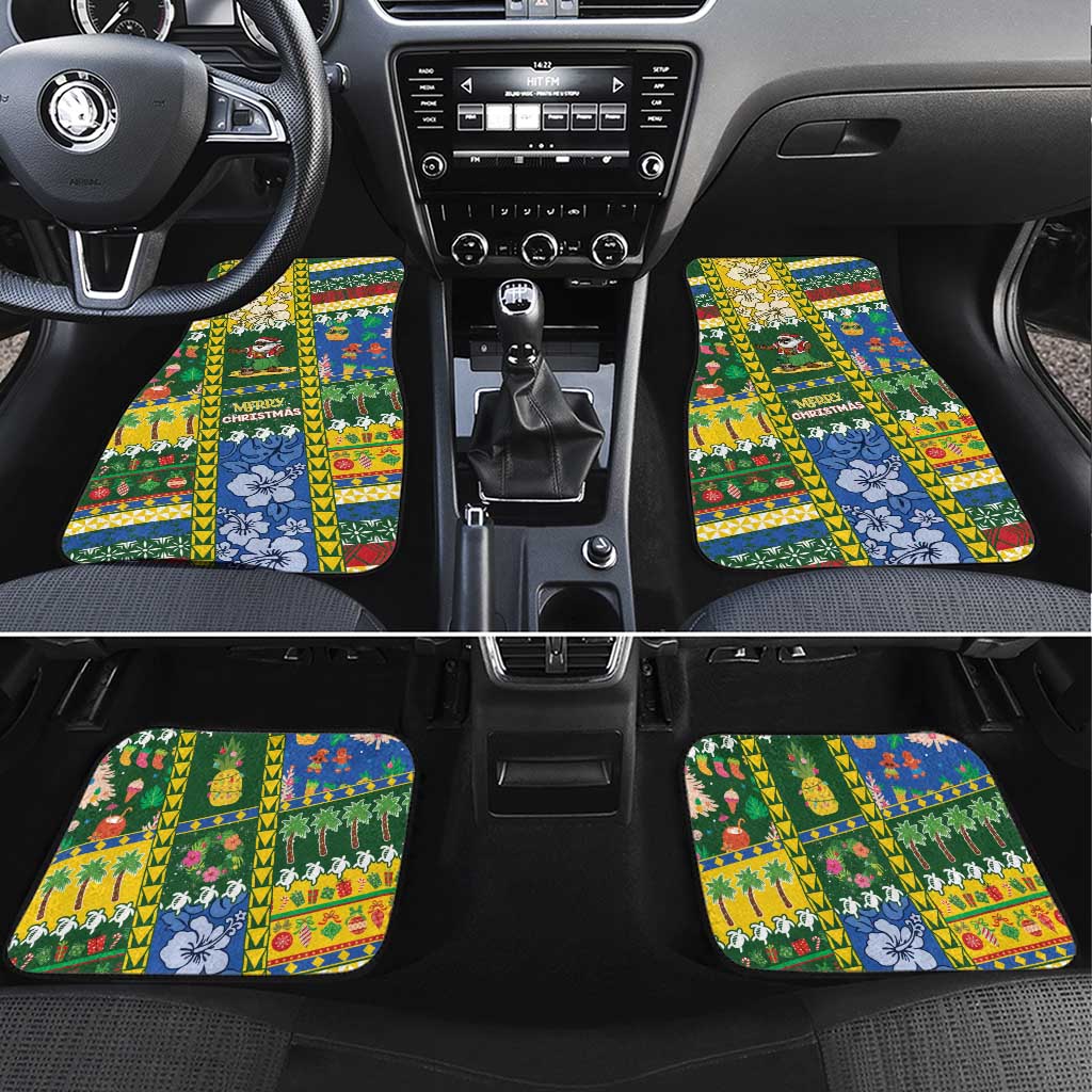 Solomon Islands Christmas Car Mats Festive Beach Vibes - Polynesian Pride