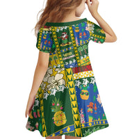 Solomon Islands Christmas Family Matching Off Shoulder Short Dress and Hawaiian Shirt Festive Beach Vibes - Polynesian Pride
