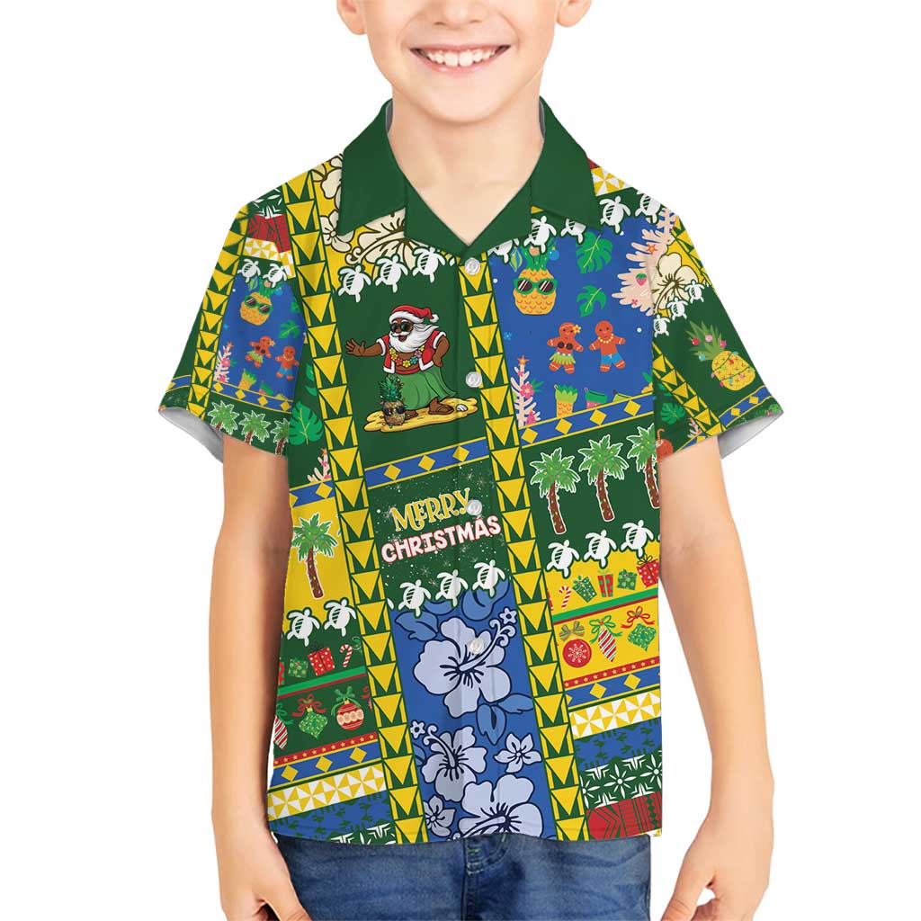 Solomon Islands Christmas Family Matching Puletasi and Hawaiian Shirt Festive Beach Vibes - Polynesian Pride