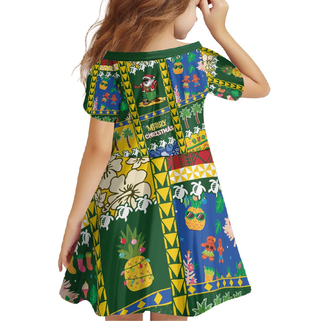 Solomon Islands Christmas Family Matching Short Sleeve Bodycon Dress and Hawaiian Shirt Festive Beach Vibes - Polynesian Pride