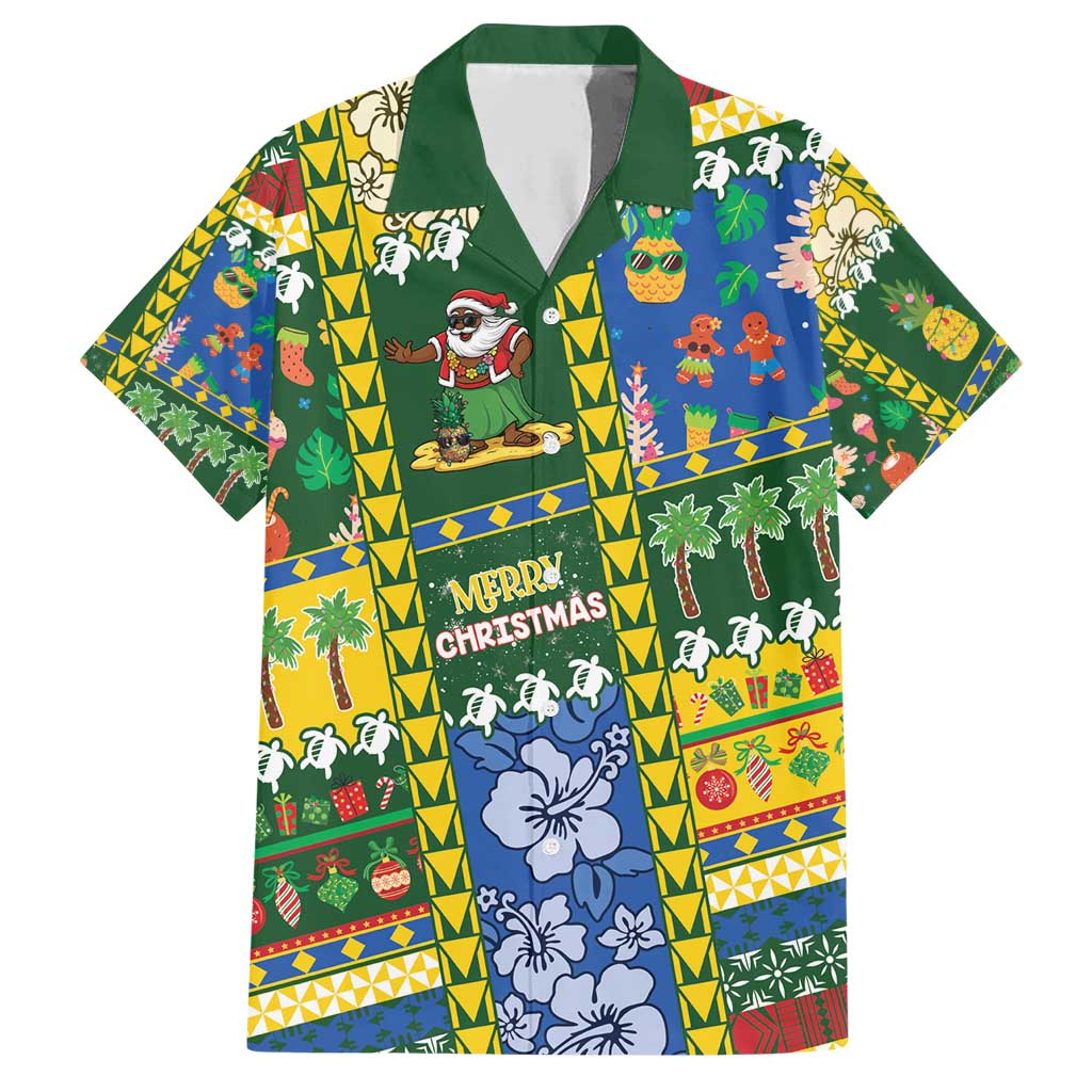 Solomon Islands Christmas Family Matching Short Sleeve Bodycon Dress and Hawaiian Shirt Festive Beach Vibes - Polynesian Pride