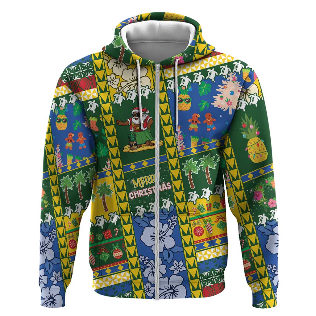 Solomon Islands Christmas Hoodie Festive Beach Vibes - Polynesian Pride