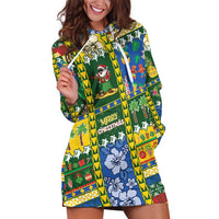 Solomon Islands Christmas Hoodie Dress Festive Beach Vibes - Polynesian Pride