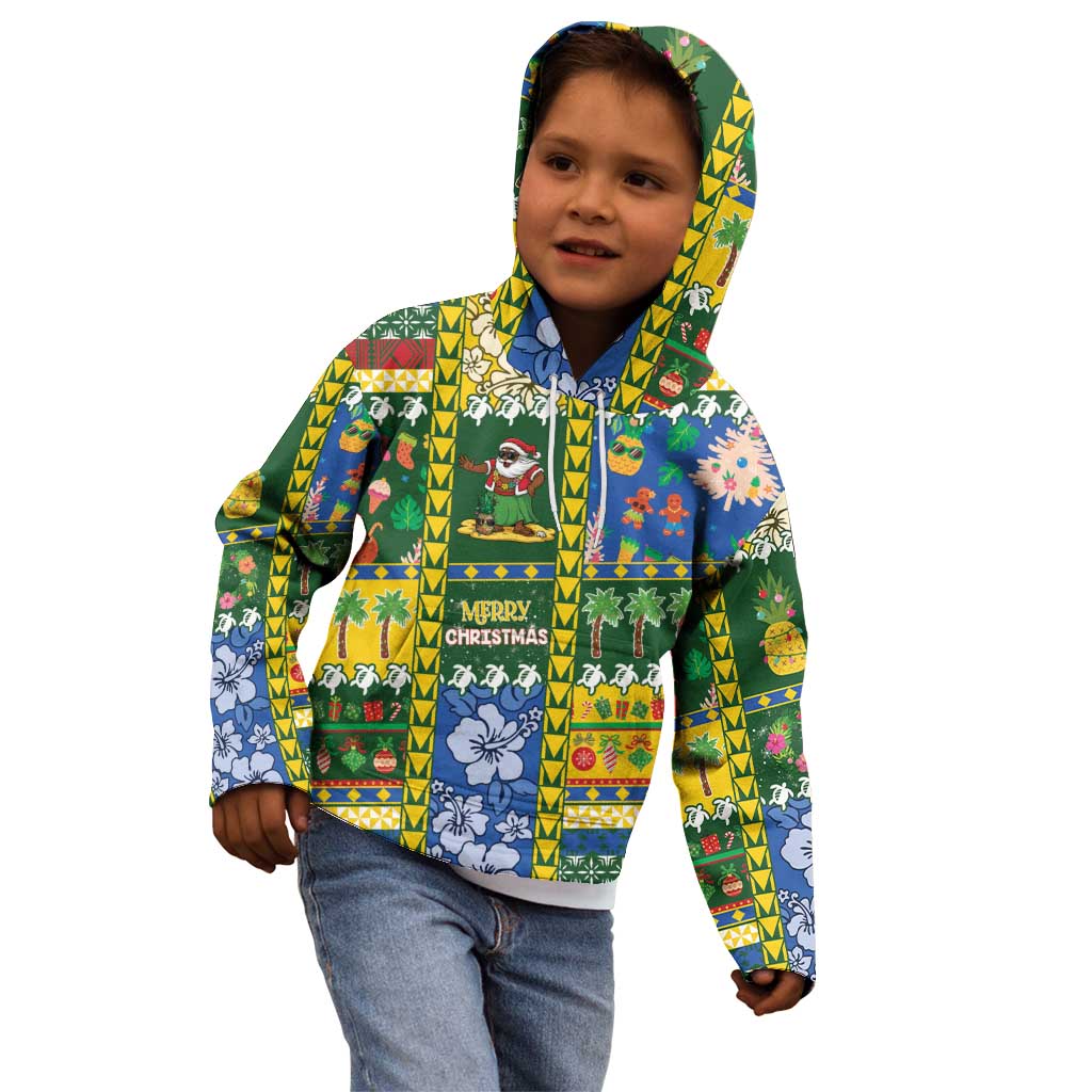 Solomon Islands Christmas Kid Hoodie Festive Beach Vibes - Polynesian Pride