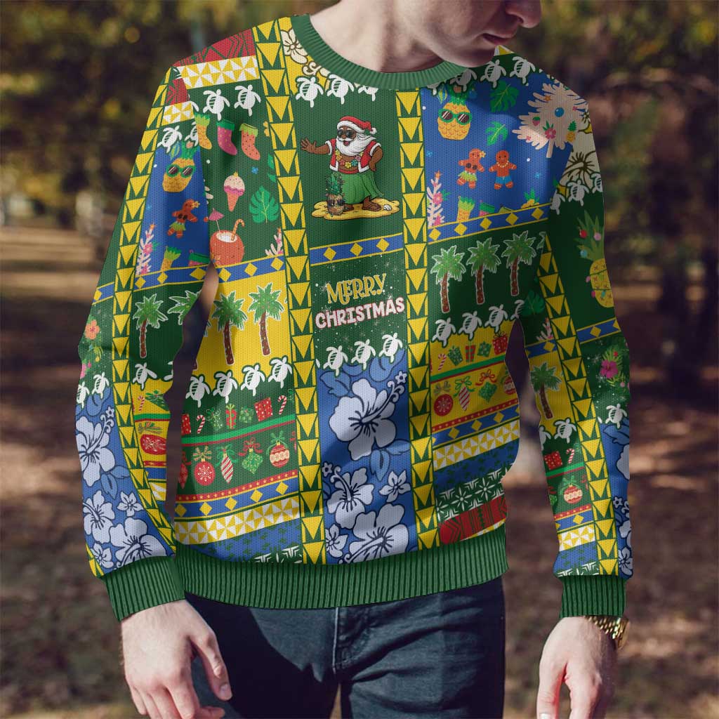 Solomon Islands Christmas Ugly Christmas Sweater Festive Beach Vibes - Polynesian Pride