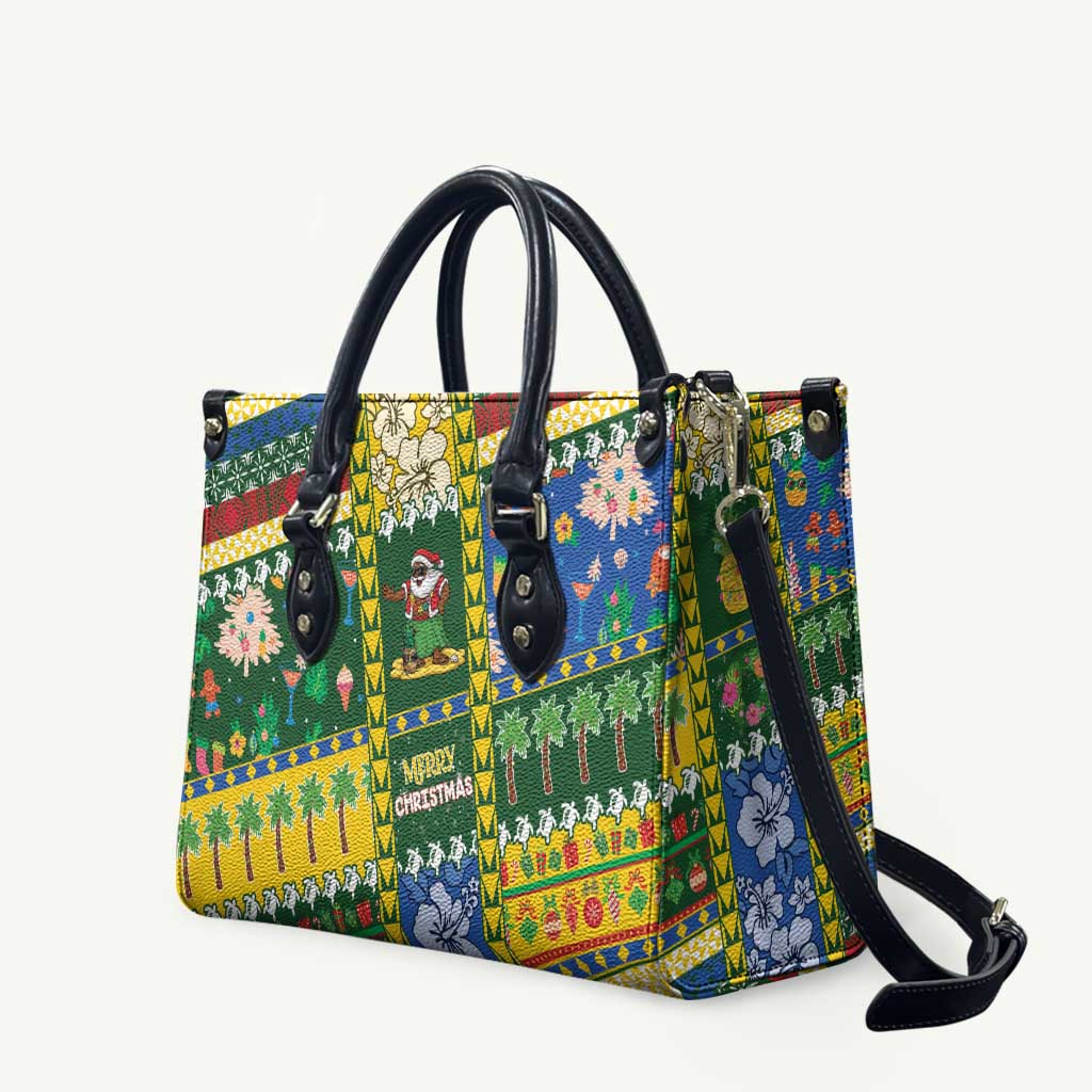 Solomon Islands Christmas Leather Bag Festive Beach Vibes - Polynesian Pride