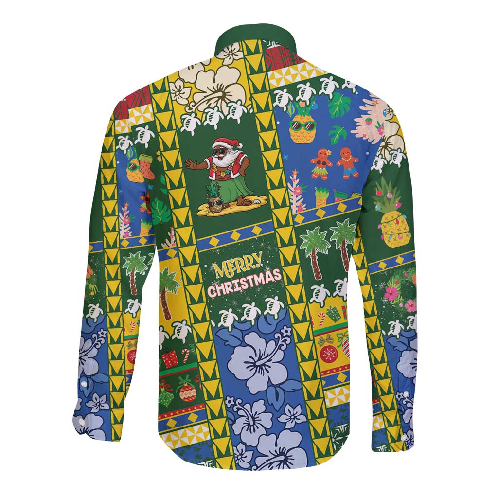 Solomon Islands Christmas Long Sleeve Button Shirt Festive Beach Vibes LT05 - Polynesian Pride