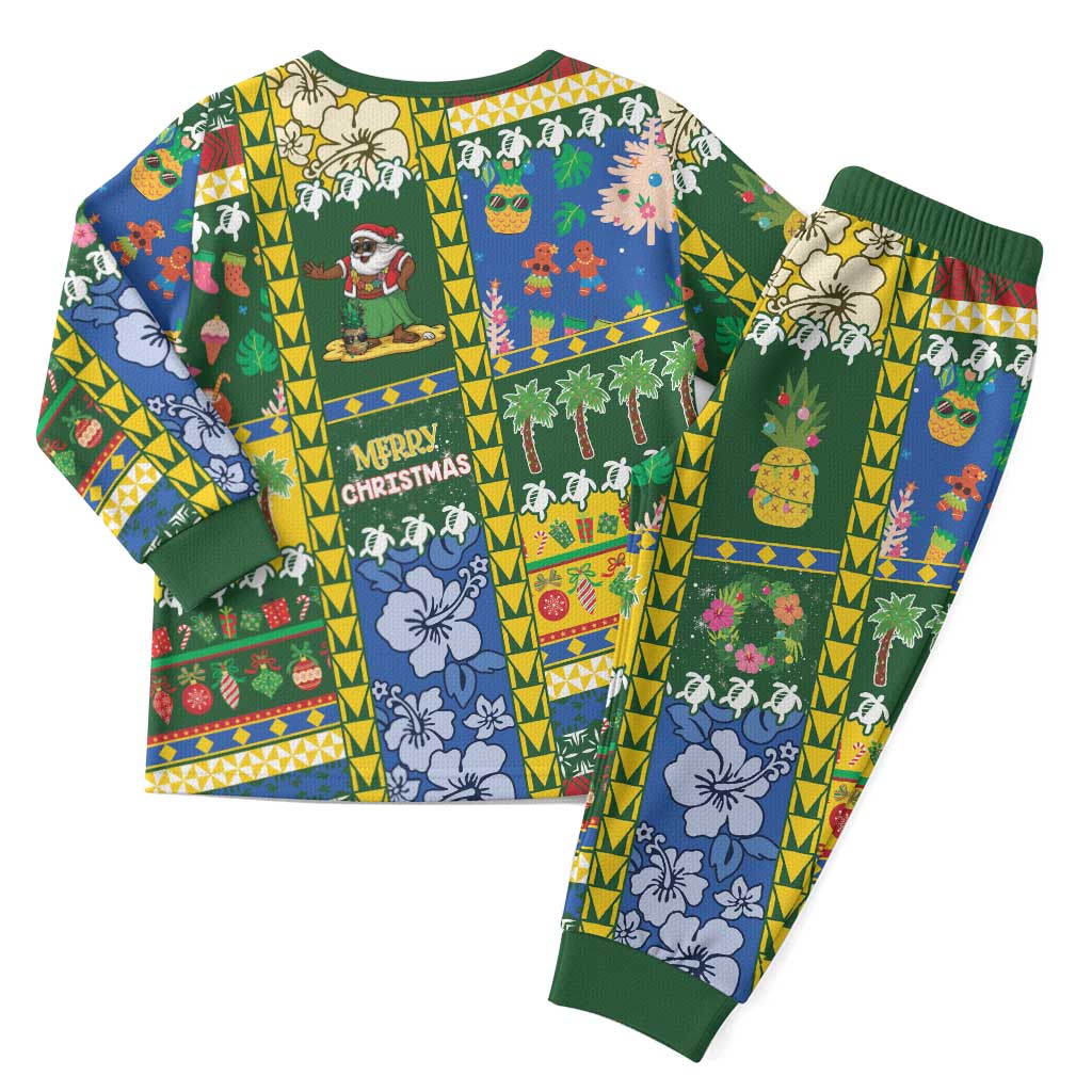 Solomon Islands Christmas Pajama Set Festive Beach Vibes LT05 - Polynesian Pride