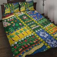 Solomon Islands Christmas Quilt Bed Set Festive Beach Vibes - Polynesian Pride