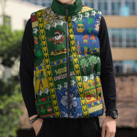 Solomon Islands Christmas Sleeveless Puffer Jacket Festive Beach Vibes LT05 - Polynesian Pride
