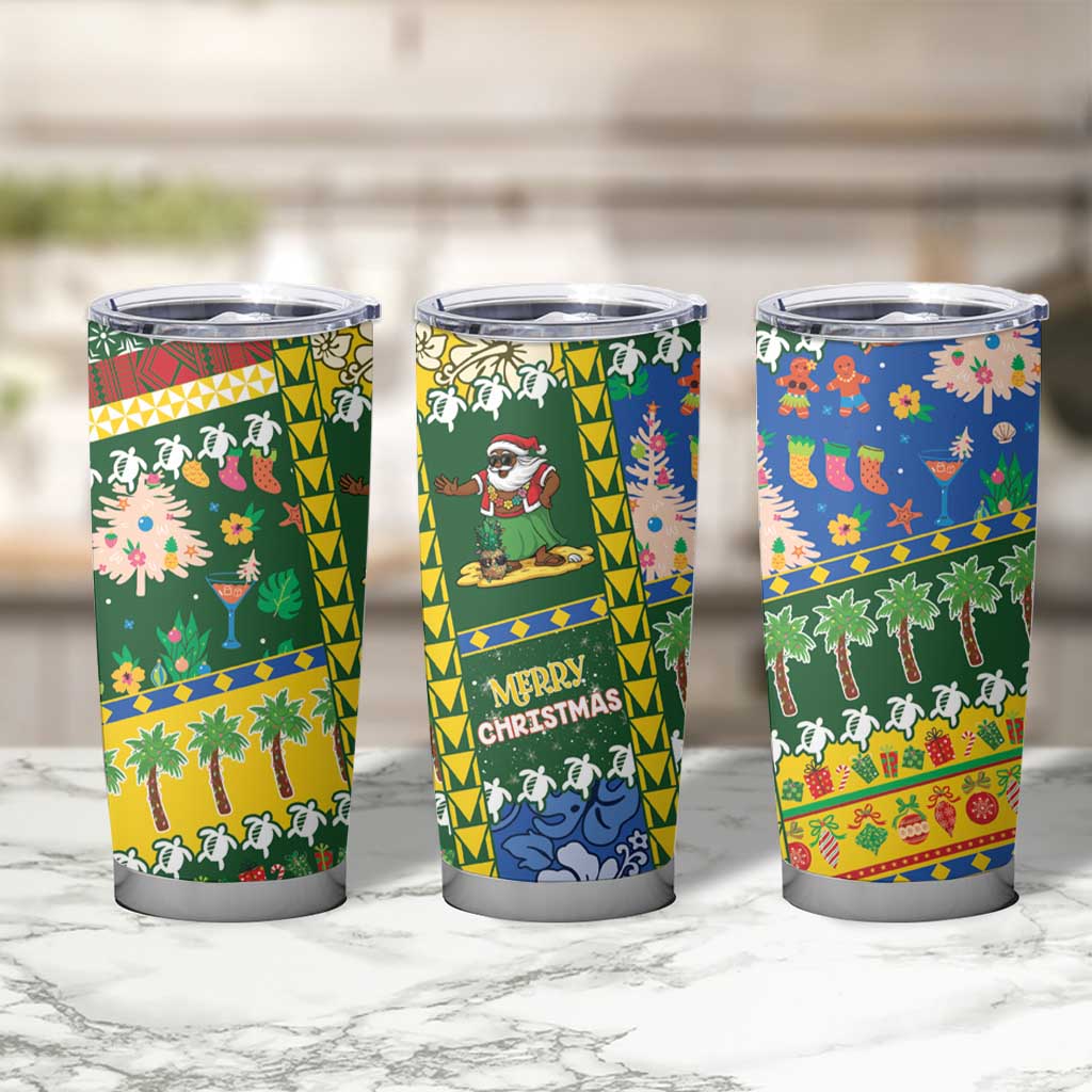 Solomon Islands Christmas Tumbler Cup Festive Beach Vibes - Polynesian Pride