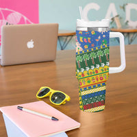 Solomon Islands Christmas Tumbler With Handle Festive Beach Vibes - Polynesian Pride