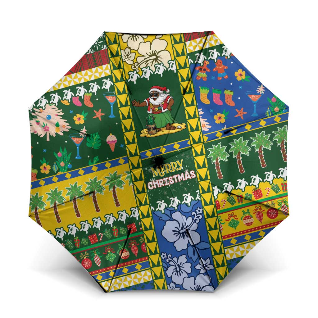 Solomon Islands Christmas Umbrella Festive Beach Vibes - Polynesian Pride